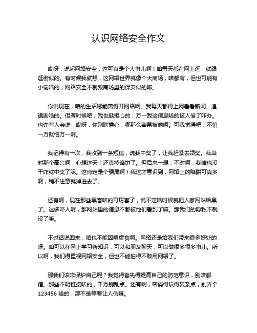 认识网络安全作文