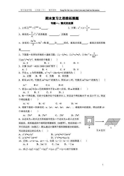 第17讲-七年级-下-期末复习-能力拓展(北师大版)