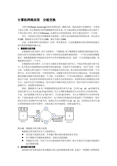 计算机网络应用  分组交换