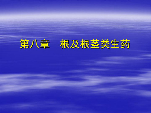 中国中医药学第八章根及根茎类生药