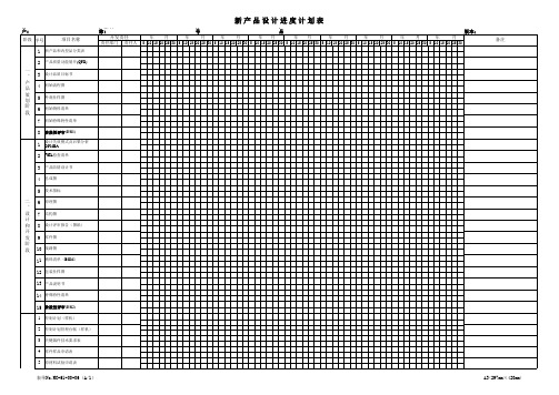 新产品设计开发APQP进度计划表