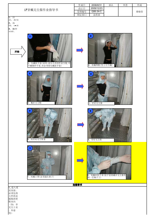 穿戴无尘服作业指导书
