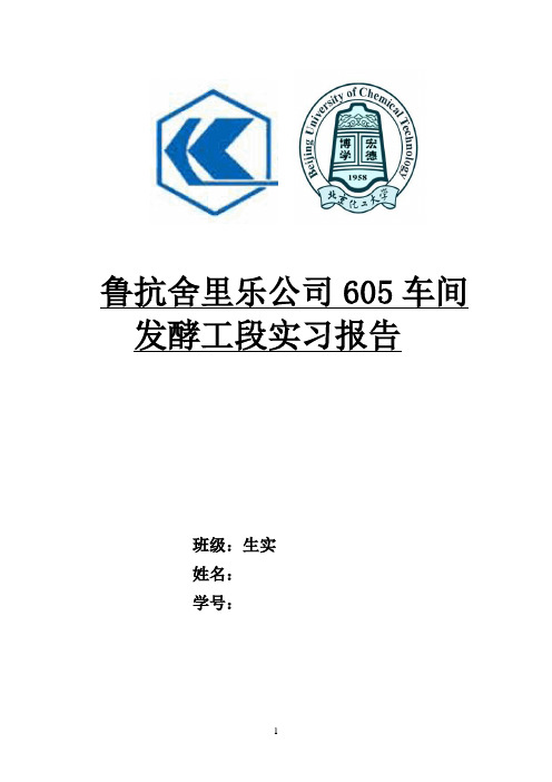 鲁抗舍里乐公司605车间发酵工段实习报告