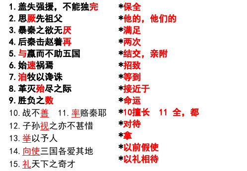 必修二《六国论》《阿房宫赋》文言实词