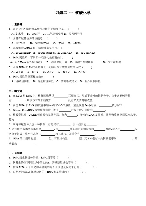 东华大学生物化学0习题二-核酸化学