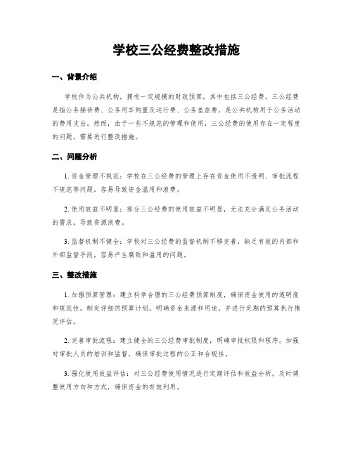 学校三公经费整改措施