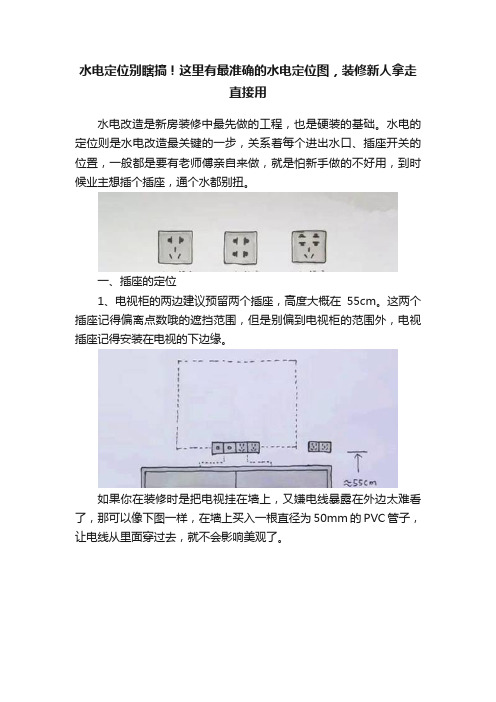 水电定位别瞎搞！这里有最准确的水电定位图，装修新人拿走直接用