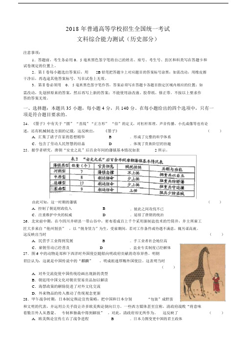 (完整word)20xx高考全国卷1文综(历史部分,含答案),推荐文档.doc