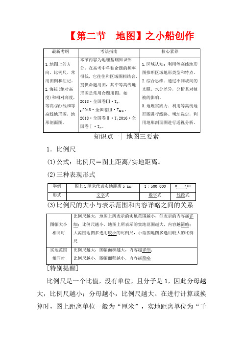 高考地理一轮复习 第1部分 第1单元 从宇宙看地球(含地球和地图)第2节 地图教学案(含解析)