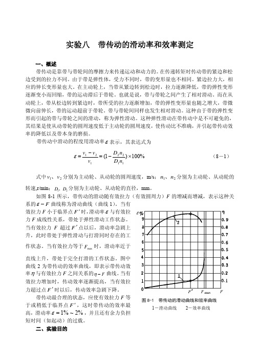 带传动的滑动率和效率测定