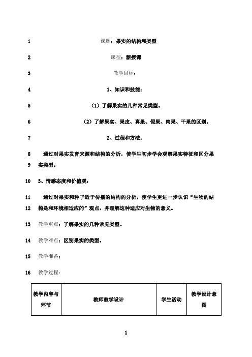 最新果实的结构与类型