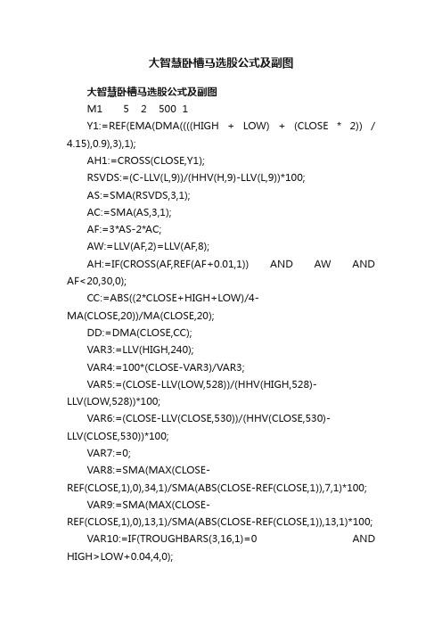 大智慧卧槽马选股公式及副图
