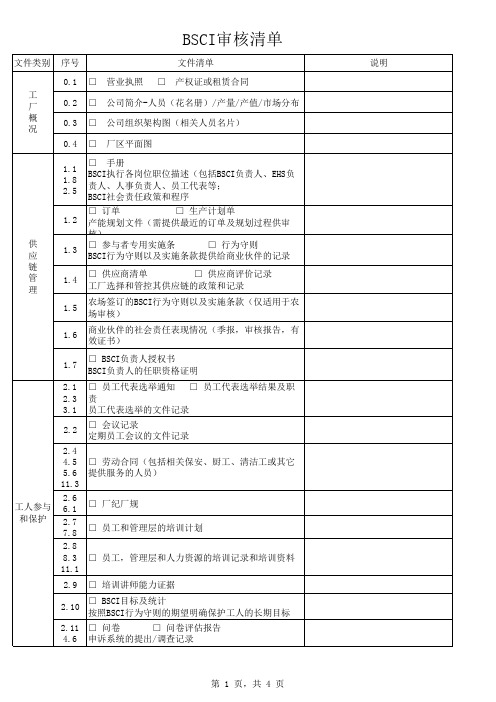 BSCI审核清单-2020