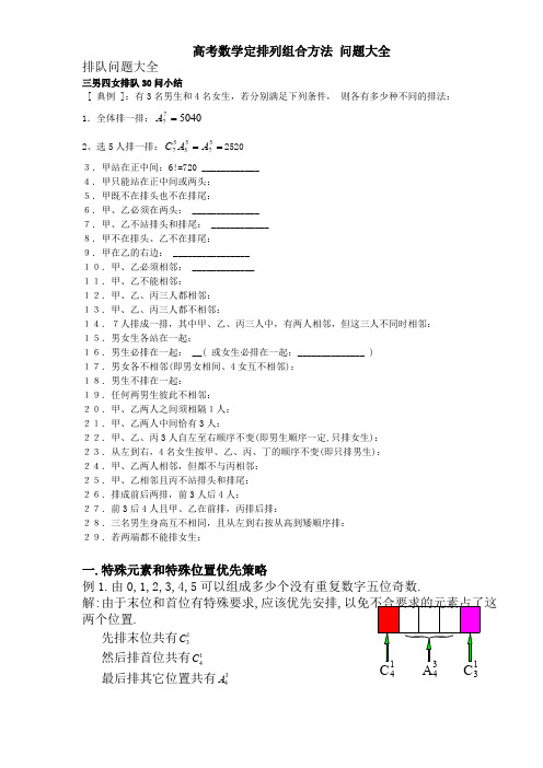 (完整版)高中数学搞定排列组合方法各种问题大全