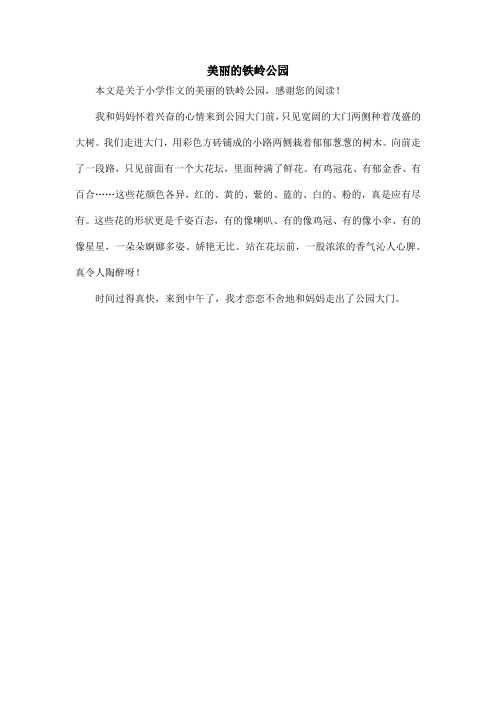 美丽的铁岭公园_小学作文