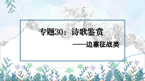 专题30：诗歌鉴赏之边塞征战类-2023年中考语文一轮复习(全国通用)