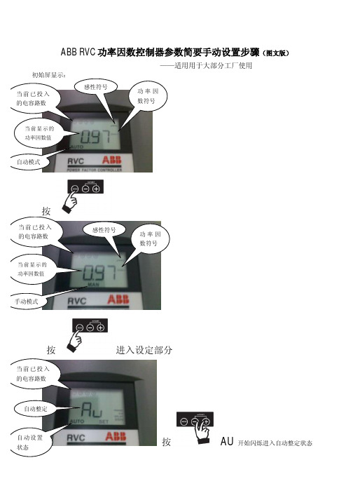 ABB RVC功率因数控制器参数简要手动设置步骤