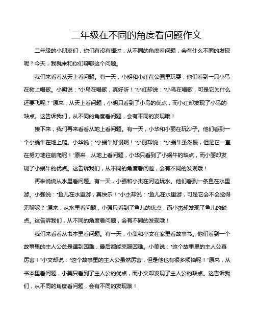 二年级在不同的角度看问题作文