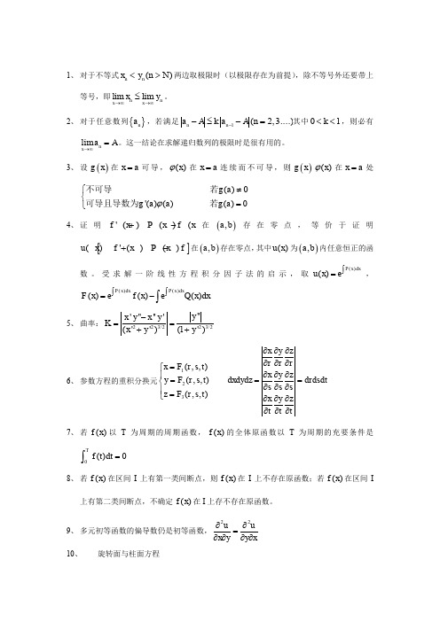 考研数学66条笔记