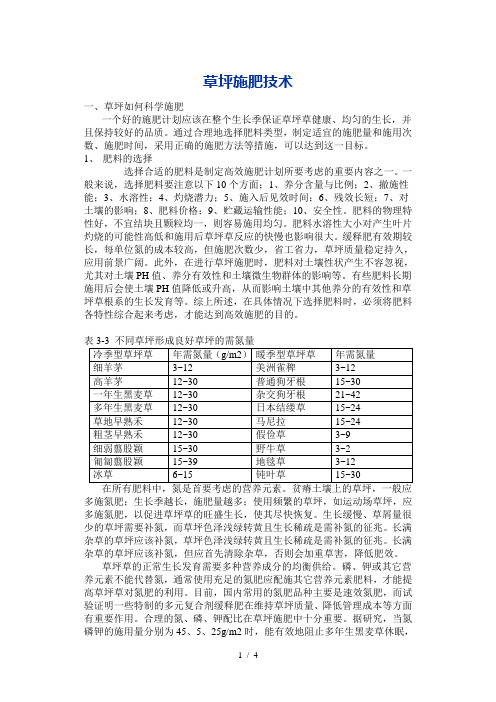 草坪施肥技术