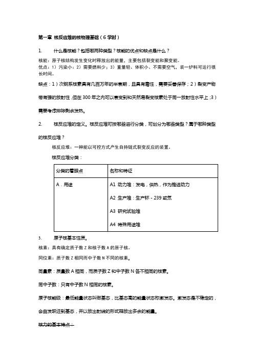 核反应堆物理复习重点