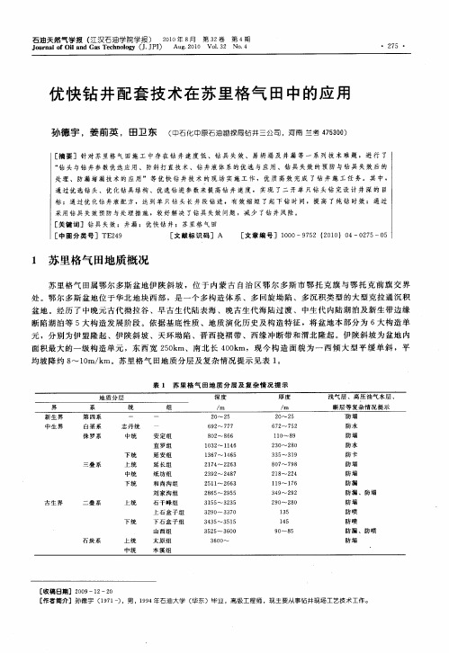 优快钻井配套技术在苏里格气田中的应用