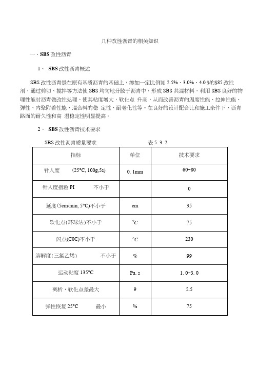 几种改性沥青的相关知识