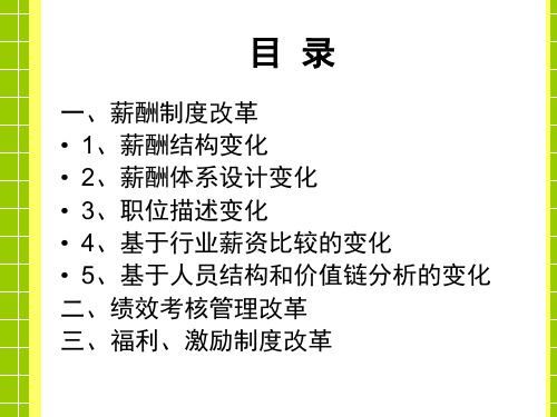 薪酬绩效考核与福利激励制度改革讲解.ppt