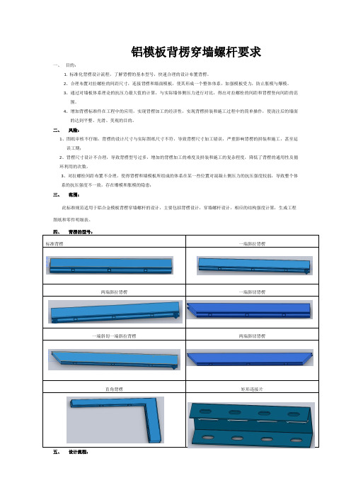 铝模板背楞穿墙螺杆要求