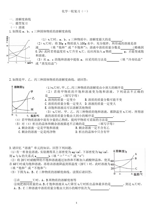 大连中考化学题型总结