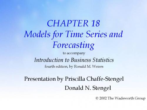 Models for Time Series and ForecastingPPT