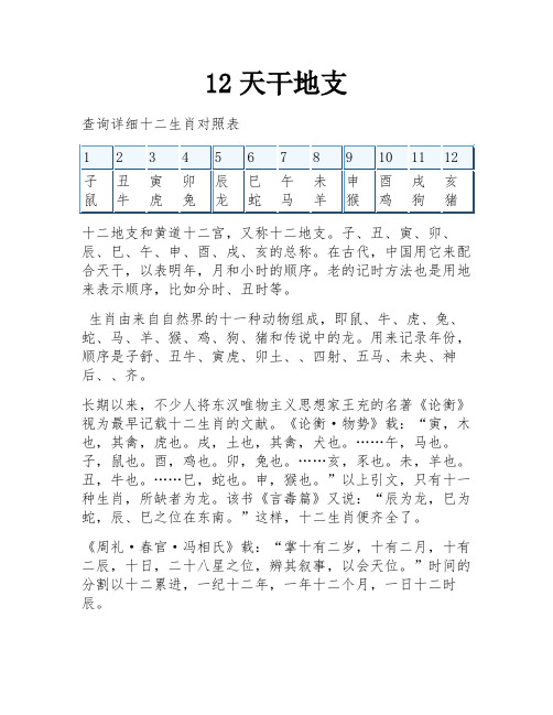 12天干地支