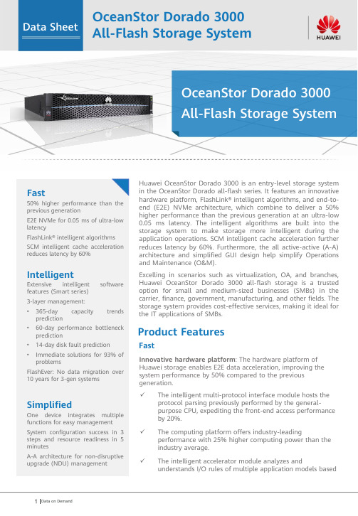 华为 OceanStor Dorado 3000 全闪存系统说明书