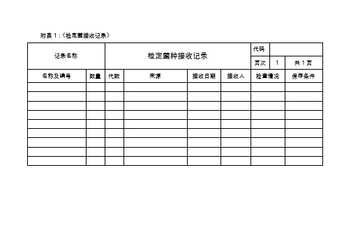 菌种记录表格