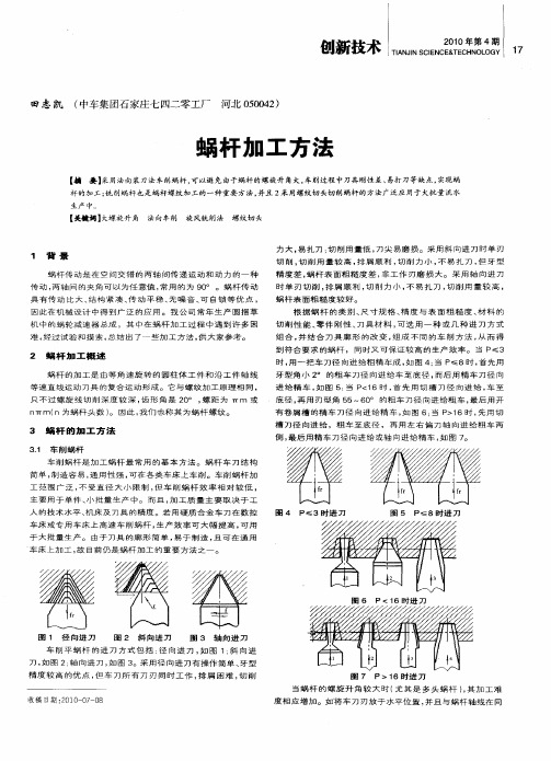 蜗杆加工方法