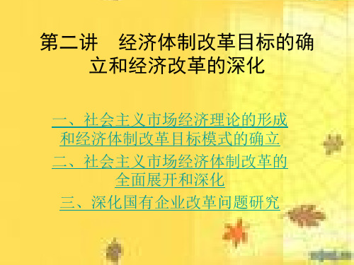 第二讲目标模式的确立和国企改革