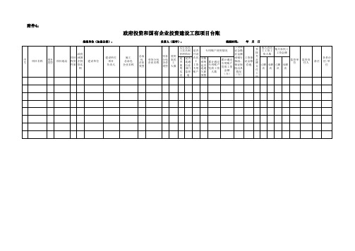 政府投资和国有企业投资建设工程项目台账