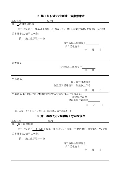 施工方案报审表