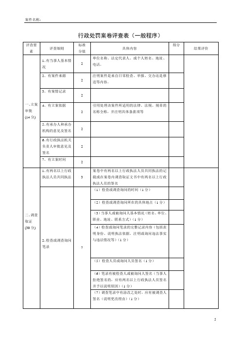 案卷评查表