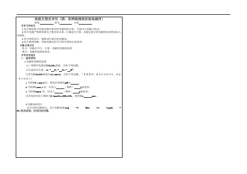 电解池 电极方程式书写 导学案