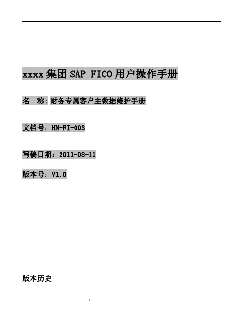 HN-FI-003 财务专属客户维护手册v1.0
