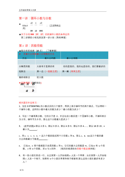 小学高年级数学竞赛奥数培训班 (4)