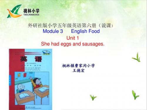 外研社版小学五年级英语第六册(说课) Module 3      English Food   Unit 1 She had eggs and sausages.