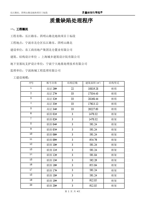 质量缺陷处理程序