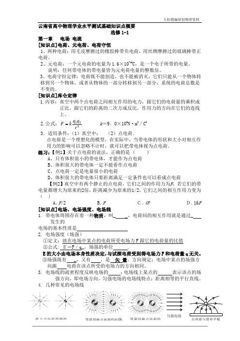 选修1-1复习提纲