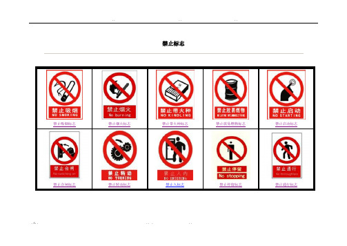 常用安全标志-禁止标志-禁止的标志