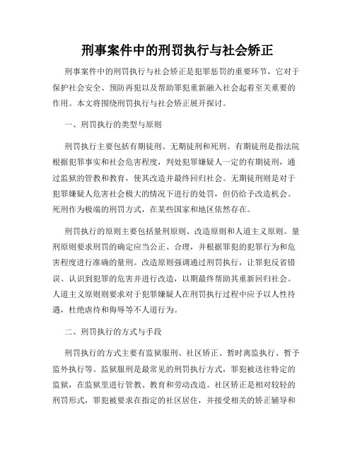 刑事案件中的刑罚执行与社会矫正