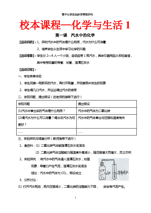 【校本课程】校本课程——化学与生活1