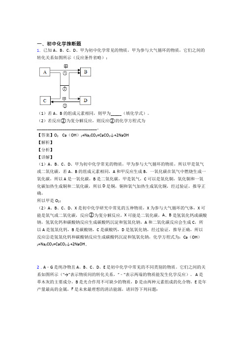 南京精选中考化学易错题专题复习化学推断题