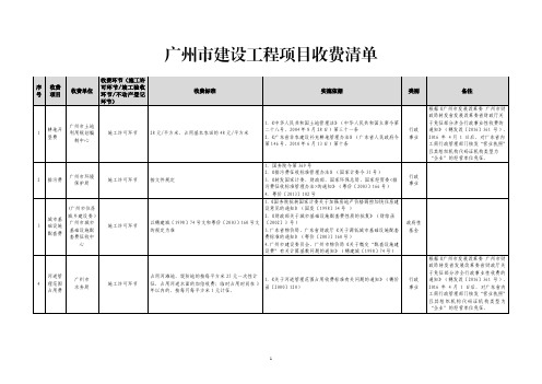 广州市建设工程项目收费清单